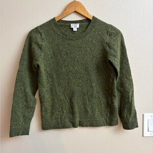 J. Crew Sweater Teddie Green Women’s Small Wool Blend Old Money Casual